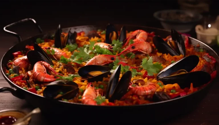 paella with wild rice | paellera with wild rice paella, mussels, shrimp and red pepper - Origins Wild Rice Co.